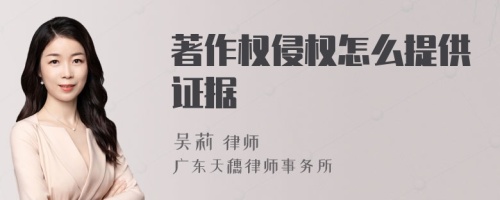 著作權侵權怎么提供證據
