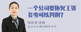 一個公司要拖欠工資多少可以判刑？