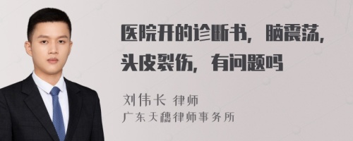 醫(yī)院開的診斷書，腦震蕩，頭皮裂傷，有問題嗎