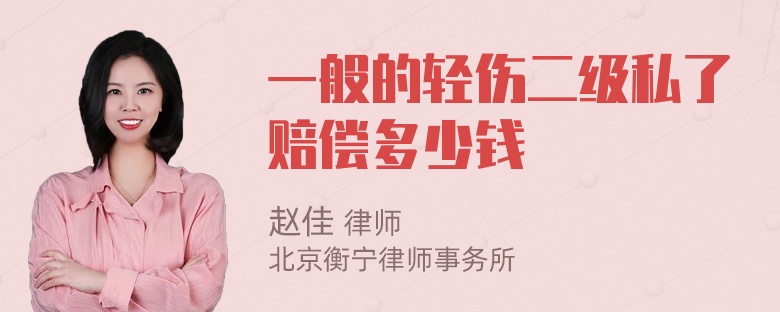一般的輕傷二級私了賠償多少錢