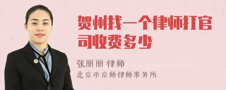 賀州找一個律師打官司收費多少