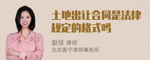 土地出讓合同是法律規(guī)定的格式嗎