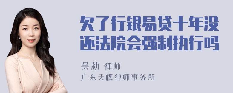 欠了行銀易貸十年沒還法院會強制執(zhí)行嗎