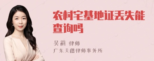 農(nóng)村宅基地證丟失能查詢嗎