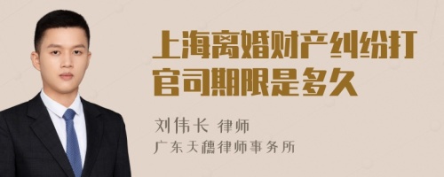 上海離婚財產糾紛打官司期限是多久