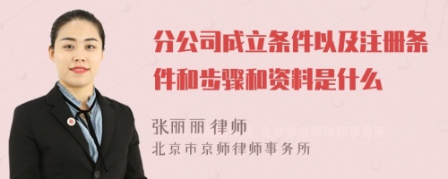 分公司成立條件以及注冊條件和步驟和資料是什么