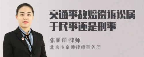 交通事故賠償訴訟屬于民事還是刑事