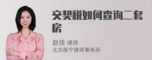 交契稅如何查詢(xún)二套房
