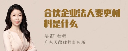 合伙企業(yè)法人變更材料是什么