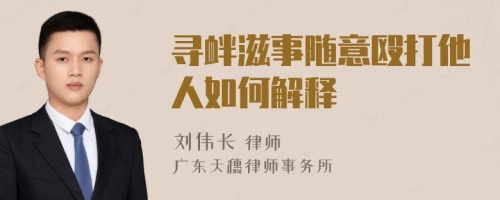 尋釁滋事隨意毆打他人如何解釋