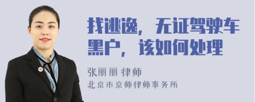 找逃逸，無證駕駛車黑戶，該如何處理