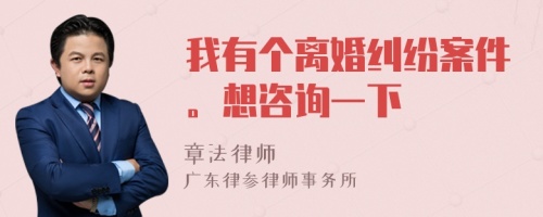 我有個(gè)離婚糾紛案件。想咨詢一下
