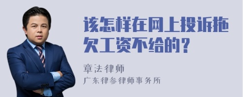 該怎樣在網(wǎng)上投訴拖欠工資不給的？