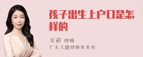 孩子出生上戶(hù)口是怎樣的