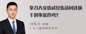 拿刀入室造成輕傷請問這屬于刑事案件嗎？