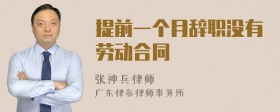 提前一個(gè)月辭職沒有勞動(dòng)合同
