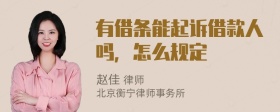 有借條能起訴借款人嗎，怎么規(guī)定