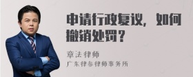 申請行政復(fù)議，如何撤銷處罰？