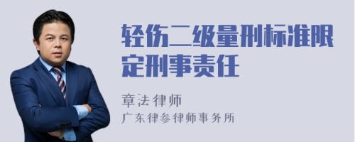 輕傷二級量刑標(biāo)準(zhǔn)限定刑事責(zé)任