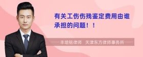 有關工傷傷殘鑒定費用由誰承擔的問題！！