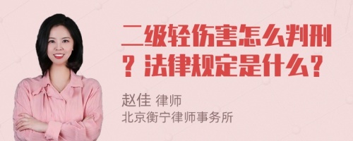 二級(jí)輕傷害怎么判刑？法律規(guī)定是什么？