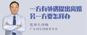 一方有外遇提出離婚另一方要怎樣辦