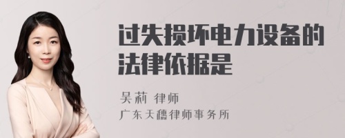 過失損壞電力設(shè)備的法律依據(jù)是