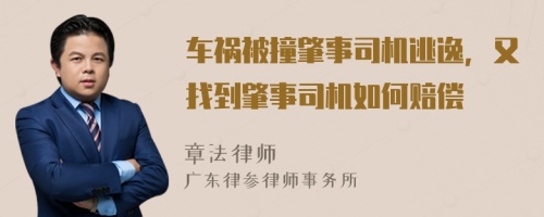 車禍被撞肇事司機逃逸，又找到肇事司機如何賠償