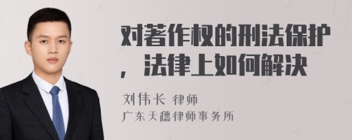 對著作權(quán)的刑法保護，法律上如何解決