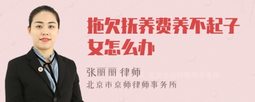拖欠撫養(yǎng)費養(yǎng)不起子女怎么辦