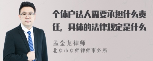 個體戶法人需要承擔什么責任，具體的法律規(guī)定是什么