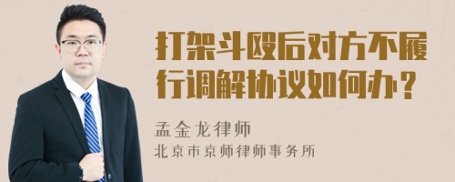 打架斗毆后對方不履行調(diào)解協(xié)議如何辦？