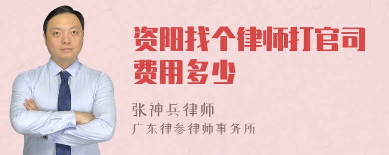 資陽找個(gè)律師打官司費(fèi)用多少