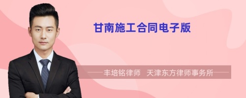 甘南施工合同電子版