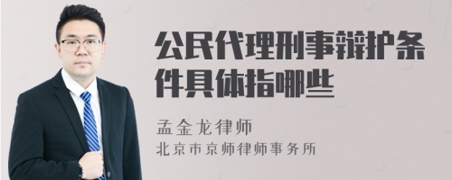 公民代理刑事辯護(hù)條件具體指哪些