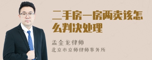 二手房一房?jī)少u該怎么判決處理