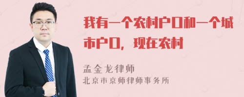 我有一個(gè)農(nóng)村戶口和一個(gè)城市戶口，現(xiàn)在農(nóng)村