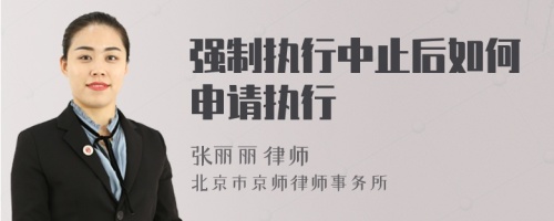 強(qiáng)制執(zhí)行中止后如何申請(qǐng)執(zhí)行