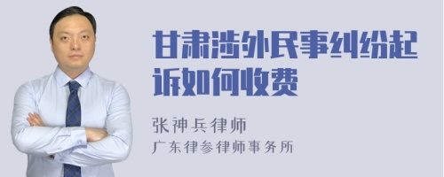 甘肅涉外民事糾紛起訴如何收費