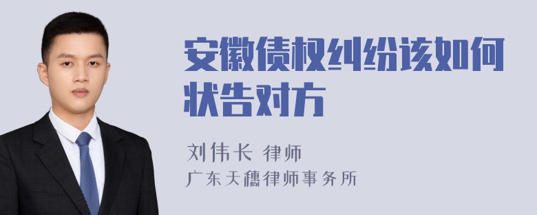 安徽債權(quán)糾紛該如何狀告對方