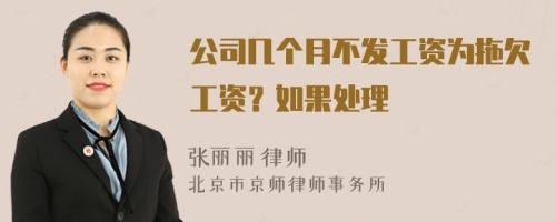 公司幾個(gè)月不發(fā)工資為拖欠工資？如果處理