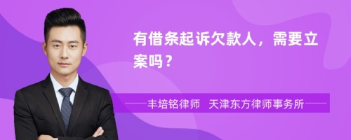 有借條起訴欠款人，需要立案嗎？
