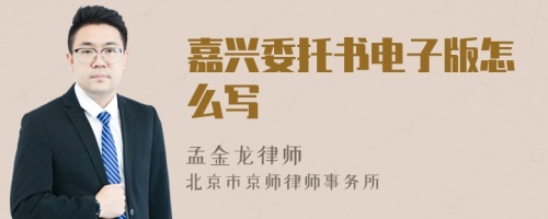嘉興委托書電子版怎么寫