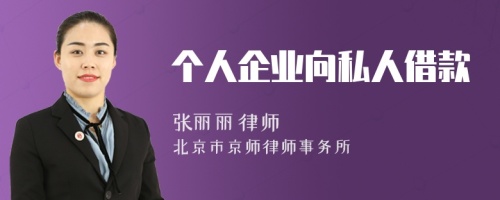 個人企業(yè)向私人借款