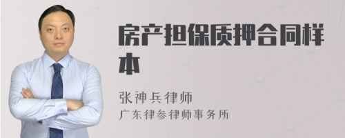 房產(chǎn)擔保質(zhì)押合同樣本