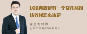 民法典規(guī)定有一個(gè)女兒離婚撫養(yǎng)權(quán)怎么認(rèn)定