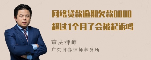 網(wǎng)絡(luò)貸款逾期欠款8000超過1個(gè)月了會被起訴嗎