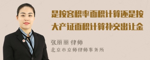 是按容積率面積計(jì)算還是按大產(chǎn)證面積計(jì)算補(bǔ)交出讓金