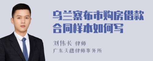 烏蘭察布市購房借款合同樣本如何寫