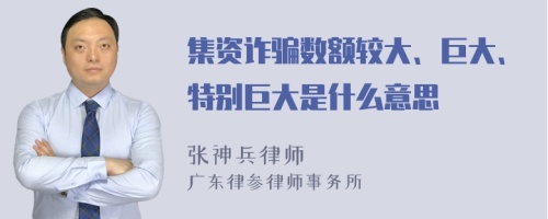 集資詐騙數(shù)額較大、巨大、特別巨大是什么意思